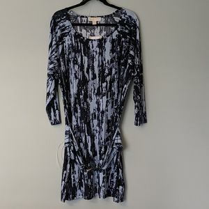 Michael Kors long sleeve dress blue pattern